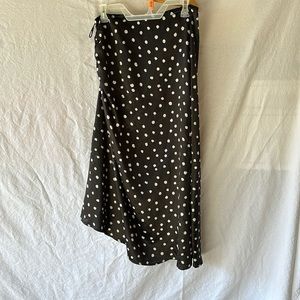Polka dot ruched mini skirt